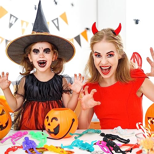 DIYASY 30 Pack Stretchy Skeleton Toys - Colorful Halloween Party Favors