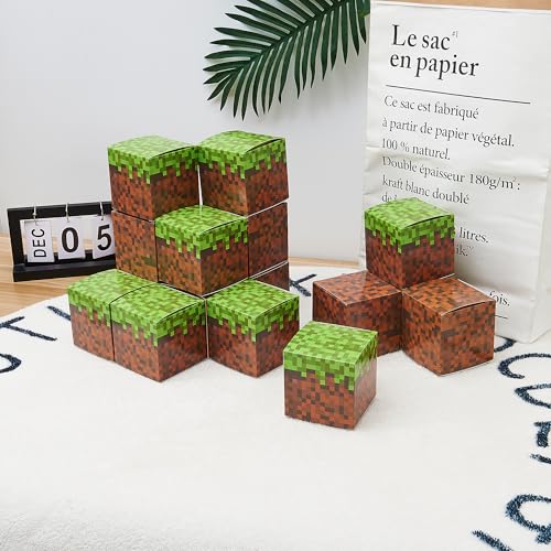24 Pixel Gift Boxes for Video Game Party Decorations - 3.5x3.5 Inch