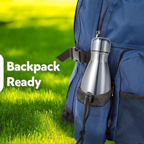Volhoply 12oz Stainless Steel Insulated Water Bottle - Silver, BPA-Free, Double Wall, Keeps Cold 24H & Hot 12H for Kids