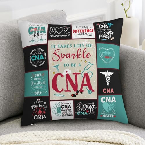CNA Appreciation Throw Pillow Cover - 18x18 Polyester Gift