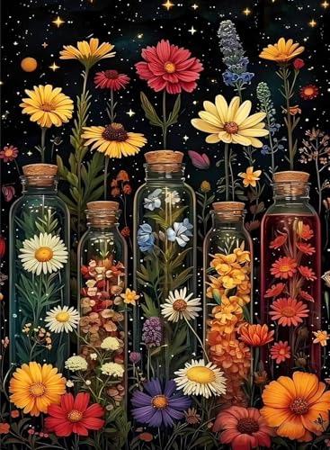 GOUOYANA Vintage Flowers Diamond Art Kit for Adults 12x16in