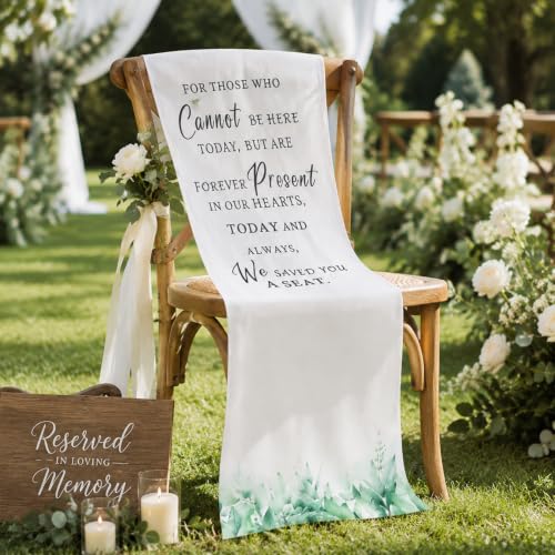 Reserved Memorial Wedding Chair Sign - Save a Seat, White Fresh