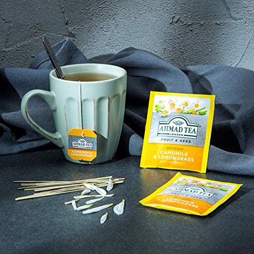 Ahmad Tea Camomile & Lemongrass Herbal Tea, Decaffeinated, 20 Tea Bags
