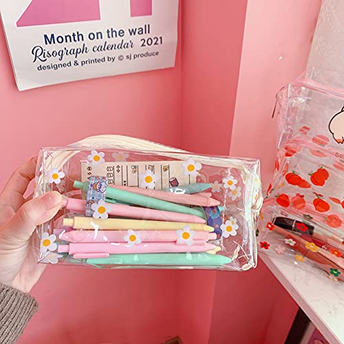 Transparent Floral Cosmetic Bag Clear Waterproof Makeup Pouch