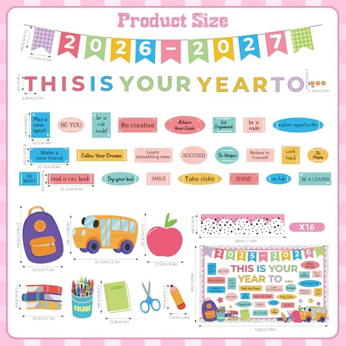 2026-2027 Classroom Bulletin Board Set for Back to School