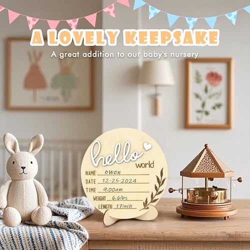 Hello World Newborn Sign for Boy - Gender Reveal Announcement