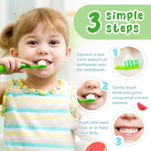 Smddx Fluoride-Free Baby Toothpaste Watermelon 2.1 oz for Ages 2-3