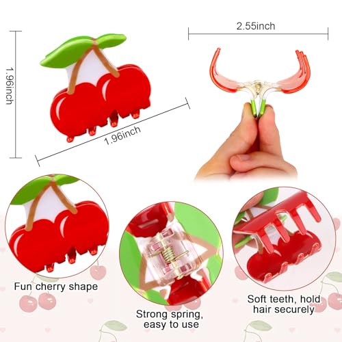 WHAVEL Cherry Hair Claw Clips 2PCS Cute Fruit Hair Accessories