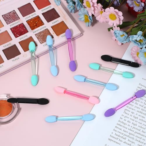 KALIONE 50 Pcs Disposable Double Head Eyeshadow Sponge Brushes Multicolor
