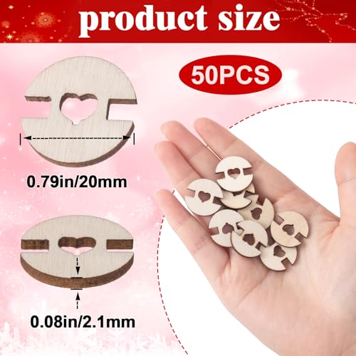 50pcs Wooden Pom Pom Buttons for Knitted Hats & Beanies, 20mm Removable