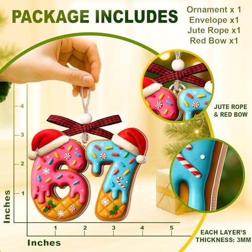 67 Christmas Ornament - Funny Acrylic Meme Decor for Kids and Teens