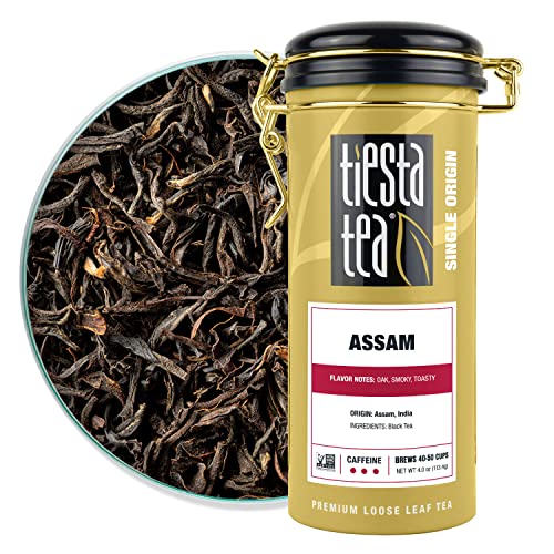 Tiesta Tea Assam Black Tea - Premium Loose Leaf in Reusable Tin, 50 Cups