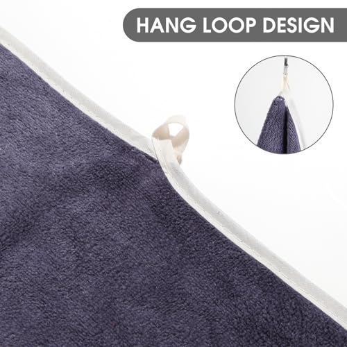 Microfiber Hand Towels Set of 3 - Blue, Grey, Pink | 14x29 inches
