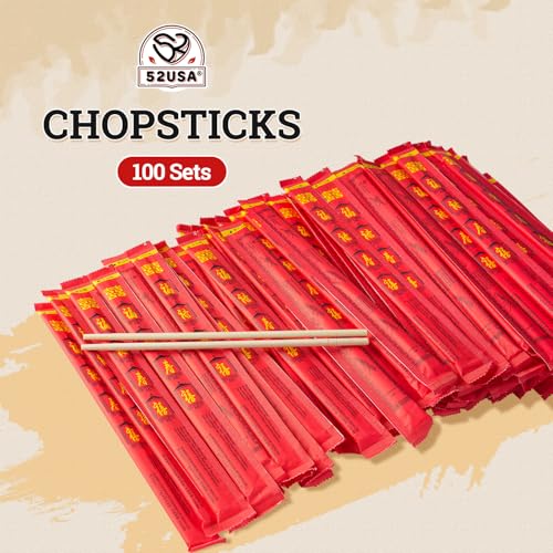 100 Pairs of 9-Inch Bamboo Chopsticks - High-Quality Disposable Utensils