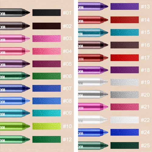Meilury 3-Piece Colorful Eyeliner Pen Set Waterproof Metallic Glitter