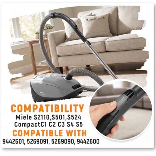 Miele Canister Vacuum Bent End Hose Replacement - Fits S2110 C1 C2 C3