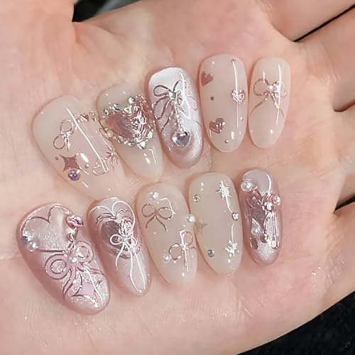 Valentine 5D Embossed Heart & Bow Nail Stickers Self-Adhesive Decals