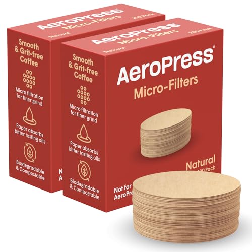 AeroPress Unbleached Paper Micro-Filters, 400 Count (2-Pack)
