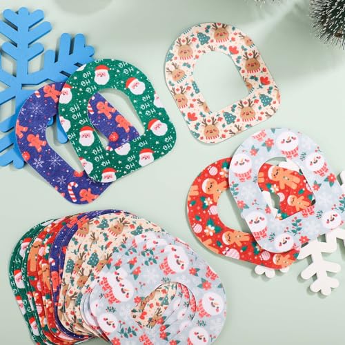 25 Sheets Adhesive Patches for Omnipod 5, Waterproof Sensor Stickers Adhesive Christmas Overpatches Breathable Cover Tape for Omnipod 5