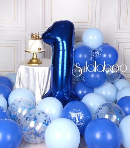 40 Inch Navy Blue Number 1 Foil Balloon Giant Mylar Birthday Party Decor