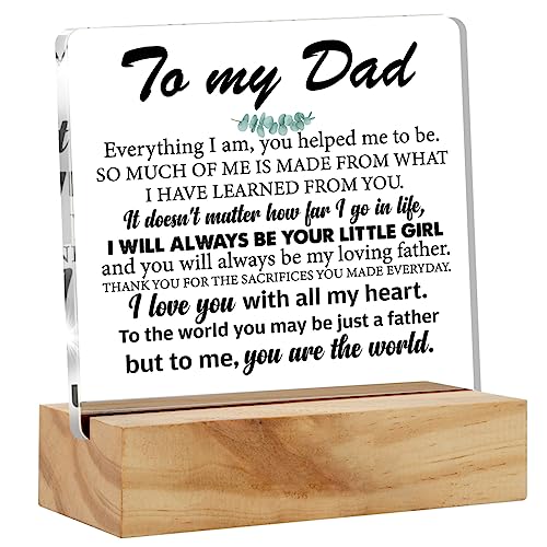 Acrylic Desk Plaque Sign for Dad - Meaningful Gift with Stand