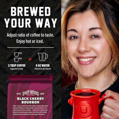 Black Cherry Bourbon Whole Bean Coffee - 12 oz | Fire Department Coffee