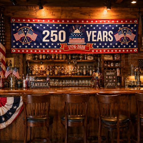 Large 4th of July Banner 1776-2026 - Patriotic Decor for Outdoor Events