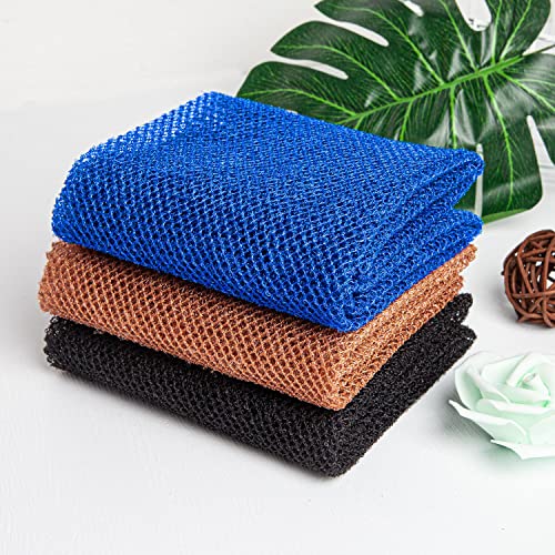 TUZIER African Exfoliating Net Sponge 3-Pack Long Body Scrubber