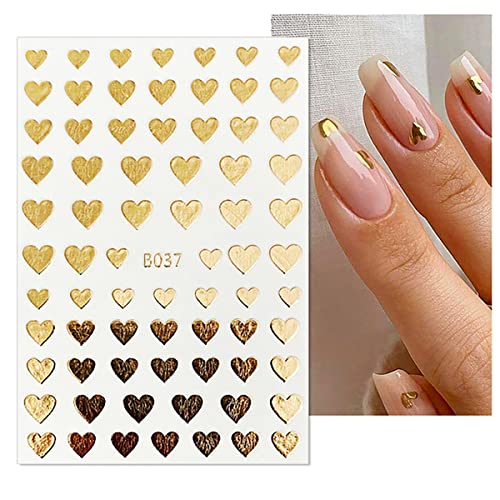 3D Heart Nail Art Stickers 8 Sheets Self-Adhesive Love Decals
