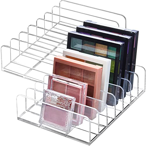 TUZAZO 2-Pack Acrylic Eyeshadow Palette Organizer - 7-Section Makeup Holder