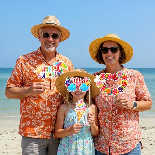 30PCS Hawaiian Photo Booth Props for Summer Parties