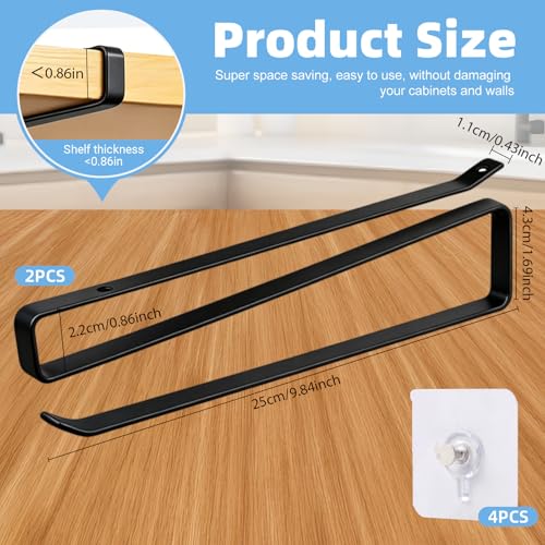 Mecyfaty Tumbler Lid Organizer (2 Pack) - Black Under-Cabinet Storage Rack
