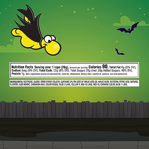 Spooky Nerds Rope Candy - Halloween Gummy Treat, 0.92 oz