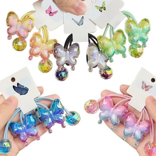 KUNHEHO Butterfly Elastic Hair Ties 10-Count Pain-Free Ponytail Holders