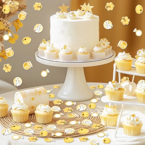 200Pcs Bee Confetti for Bridal Shower Wedding & Bachelorette Party Decorations