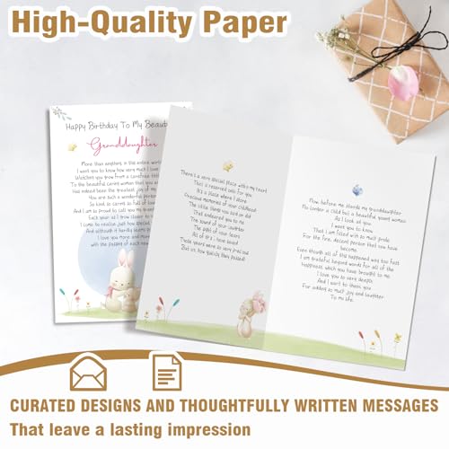 Heartfelt Birthday Card for Granddaughter with Romantic Poem