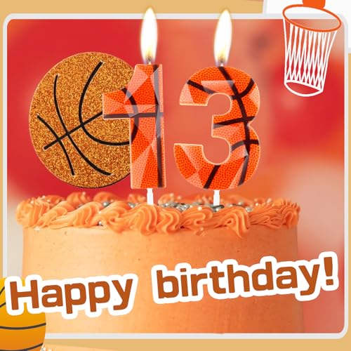 Basketball Number 10 Birthday Candle - 3D Diamond Design