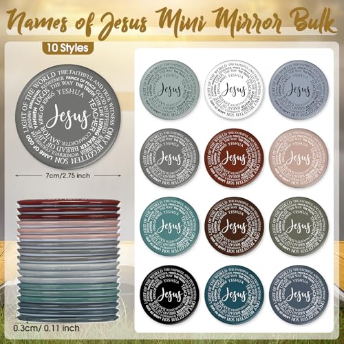 36 Pcs Christian Compact Mirrors - Pocket Jesus Makeup Gifts