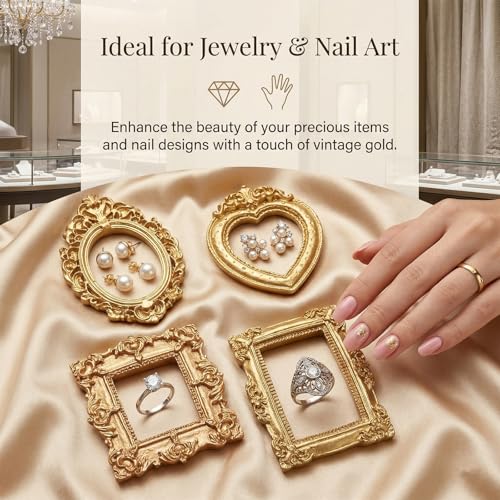 16 Pcs Vintage Mini Picture Frames - Antique Resin Photo Frames