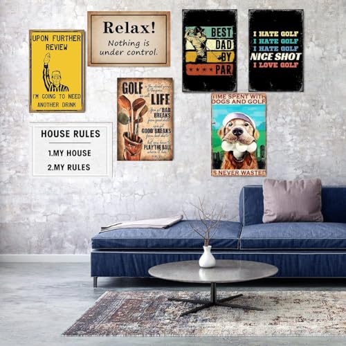 Golf Metal Sign for Wall Decor - 8x12 Inch Tin Plaque