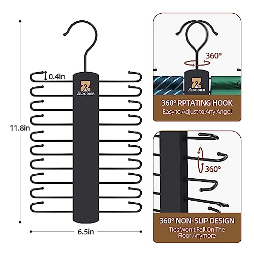 ZEDODIER 2-Pack Tie Hanger Set - Space-Saving Necktie Organizer