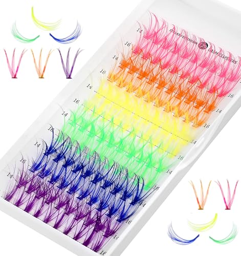 ValueBargain Colored Lash Clusters 120 Pcs Multi-Colored Silk Eyelashes