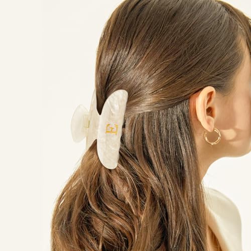 Fycert Initial Hair Claw Clip - Medium Gold Acrylic Letter Hair Accessory