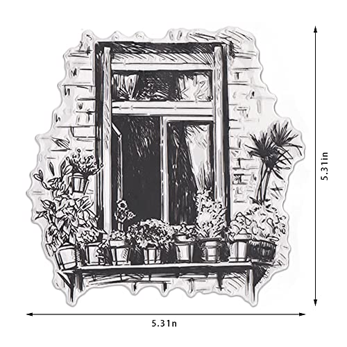 Estivaux Spring Window Flowers Clear Stamp for Card Making