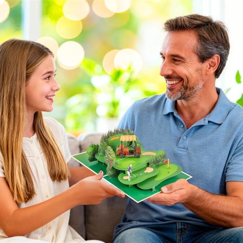 3D Golf Course Pop Up Card for Men - Golf Theme Birthday & Father's Day