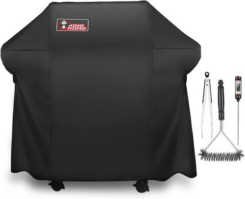 Kingkong 7106 Grill Cover for Weber Spirit 200/300 Series - Includes Grill Brush, Tongs & Thermometer