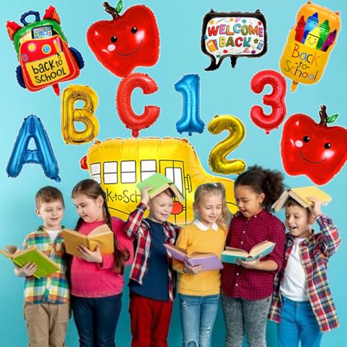 12Pcs Back to School Balloons Set | Welcome & First Day Decorations
