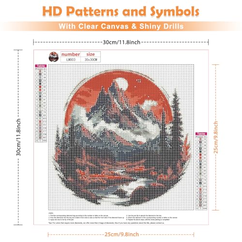 Mountains Landscape 5D Diamond Painting Kit for Adults 12x12 Inch