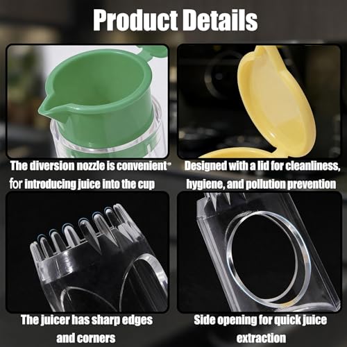 Hubaltuye 4-Pack Lemon Squeezer Manual Citrus Press with Cleaning Brush
