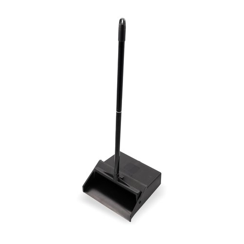 SPARTA Plastic Dust Pan, Upright Pan With 2 Piece Handle For Cleaning, 11 X 12 X 3.5 Inches, Black